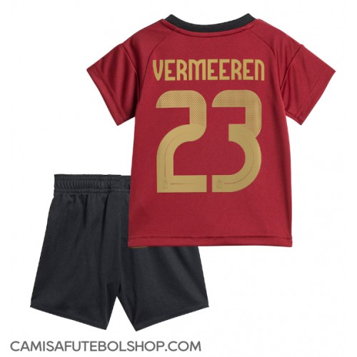 Camisa de time de futebol Bélgica Arthur Vermeeren #23 Replicas 1º Equipamento Infantil Europeu 2024 Manga Curta (+ Calças curtas)